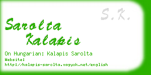 sarolta kalapis business card